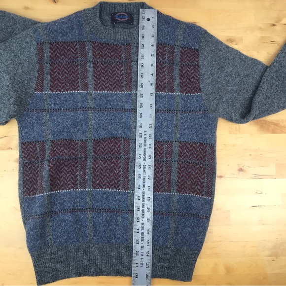 VTG Jantzen Wool Sweater Crewneck Gray Multicolor Made In USA EUC - Picture 11 of 11